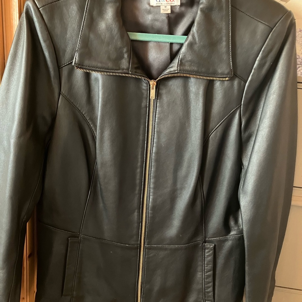 Denim&Co Black Leather Jacket